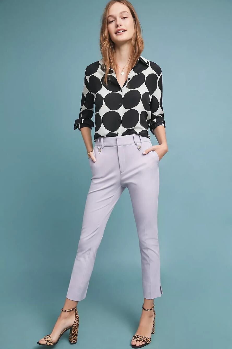 Anthropologie the Essential Pants Women’s size 4P Lilac Slim Normcore Twee Chic